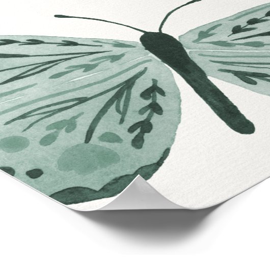 Boho Butterfly Enchanted Birthday Party Welcome ポスター (角)