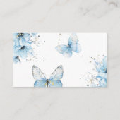 Boho Butterfly Floral Blue Boy Baby Shower Diaper エンクロージャーカード (裏面)