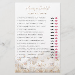 Boho Butterfly MommyまたはDaddy Baby Showerゲーム