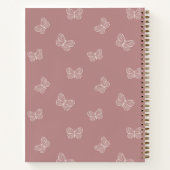 Boho Butterfly Pattern School Girls Name Mauve ノートブック (裏面)