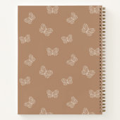 Boho Butterfly Pattern School Girls Name Tan Brown ノートブック (裏面)