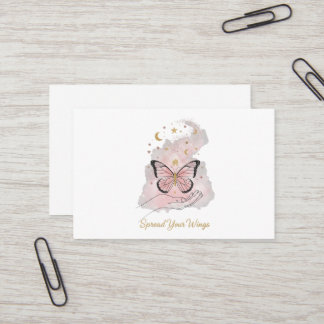 Boho Butterfly "Spread Your Wings" Greeting Card 名刺