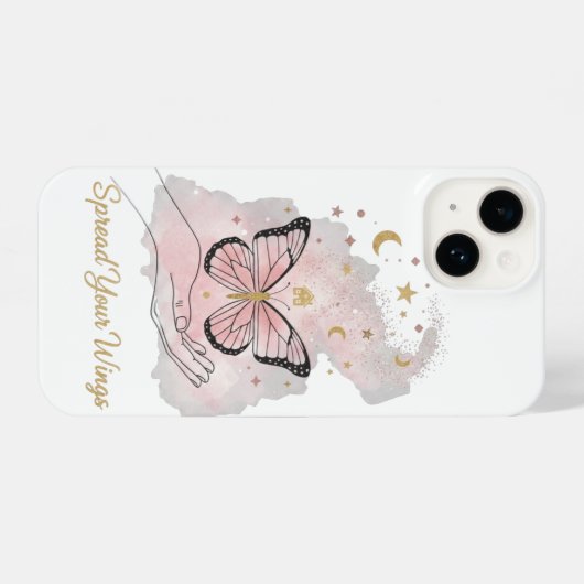 Boho Butterfly "Spread Your Wings" iPhone Case iPhoneケース (裏面横)