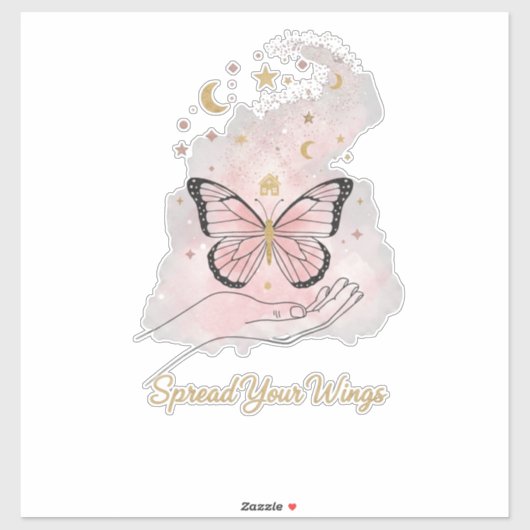 Boho Butterfly "Spread Your Wings" Sticker シール (シート)