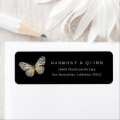 Boho Butterfly Wedding Return Address Labels ラベル (インサイチュ)