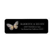Boho Butterfly Wedding Return Address Labels ラベル (正面)