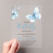 Boho Butterfly Wildflower Floral Boy Baby Shower アクリル招待状 (インサイチュ (ポータブル))