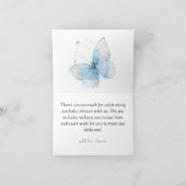 Boho Butterfly Wildflower Floral Boy Baby Shower サンキューカード (内部)