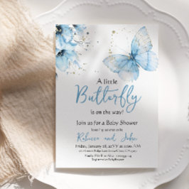 Boho Butterfly Wildflower Floral Boy Baby Shower 招待状