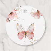 Boho Butterfly Wildflower Floral Girl Baby Shower フェイバータグ (裏面)