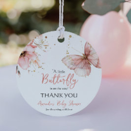 Boho Butterfly Wildflower Floral Girl Baby Shower フェイバータグ