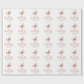 Boho Butterfly Wildflower Floral Girl Baby Shower ラッピングペーパー (フラット)