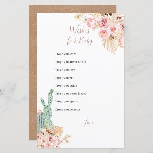 Boho Cactusピンクの花がベビー (正面/裏面)