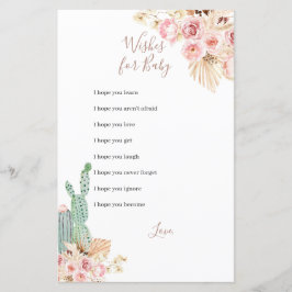 Boho Cactusピンクの花がベビー