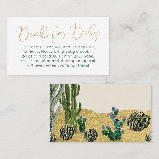 Boho Cactusブックスベビーエンクロージャカード エンクロージャーカード (正面/裏面)