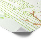 Boho Cactusラインアートアーチウェルカムベビーシャワー ポスター (角)