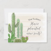 Boho Cactus水色植え新しいルーツ移動 ノートカード (正面)