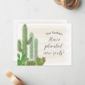 Boho Cactus水色植え新しいルーツ移動 ノートカード (正面/裏面インサイチュ)