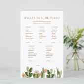 Boho Cactus赤ちゃんシャワーあなたの財布の中にあるものを (スタンド正面)