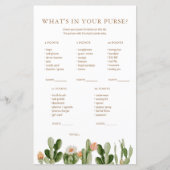 Boho Cactus赤ちゃんシャワーあなたの財布の中にあるものを (正面)