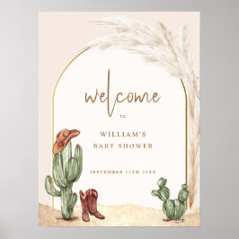 Boho Cactus Arch Desert Cowboy Baby Showerへようこそ ポスター
