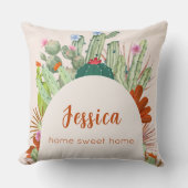 Boho Cactus Arch Desert Pampasスクリプト名 クッション (正面)