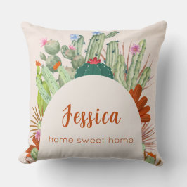 Boho Cactus Arch Desert Pampasスクリプト名 クッション