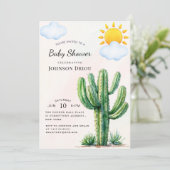 Boho Cactus Baby Shower 招待状 (スタンド正面)