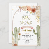 Boho cactus baby shower Invitation 招待状 (正面/裏面)