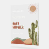 Boho Cactus Desert Baby Shower Western Arizona アクリルサイン (傾斜)