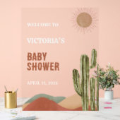 Boho Cactus Desert Baby Shower Western Arizona アクリルサイン (ウェディング)