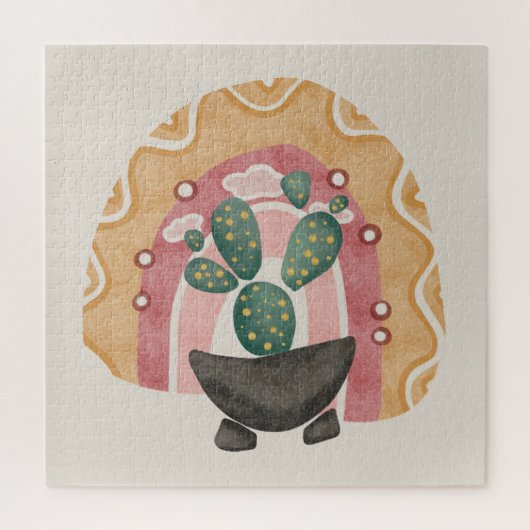 Boho Cactus Rainbow: Desert 鮮やか Vibes ジグソーパズル (縦)