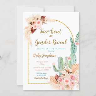Boho Cactus Tacoによる愛の性別公開 招待状