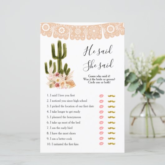 Boho Cactus Tacoの愛について彼は彼女はゲームを言った (スタンド正面)