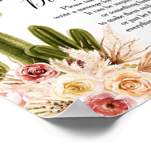 Boho Cactus Taco恋の深夜おむつサイン ポスター (角)