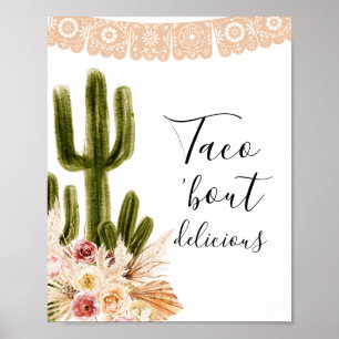 Boho Cactus Taco 'おいしいサインを見る ポスター