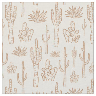 Boho Cactus Western Southern Desert Warm Neutral ファブリック