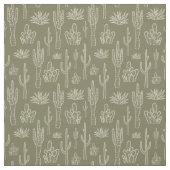 Boho Cactus Western Southern Neutral Moss Green ファブリック (見本)