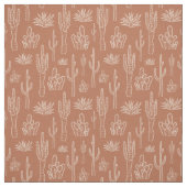 Boho Cactus Western Southern Warm Neutral Clay ファブリック (見本)