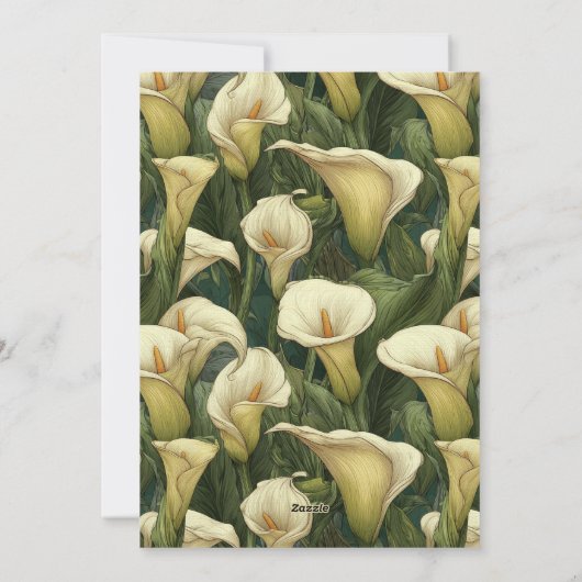 Boho Call Lilies Charm Milestone Birthday 招待状 (裏面)