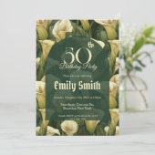 Boho Call Lilies Charm Milestone Birthday 招待状 (スタンド正面)