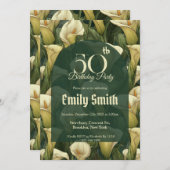 Boho Call Lilies Charm Milestone Birthday 招待状 (正面/裏面)