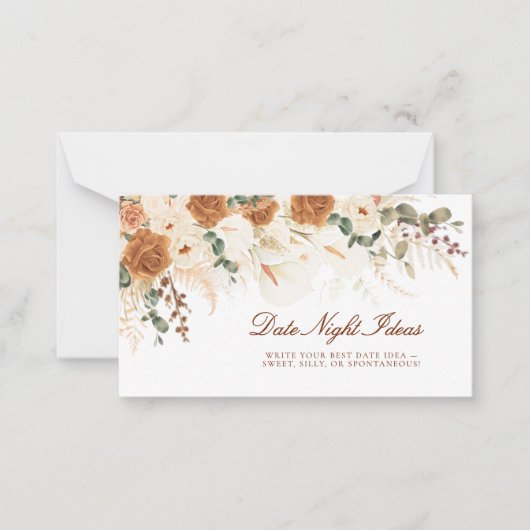 Boho Calla Lilies Date Night Ideas Mini Ticket ノートカード (正面)