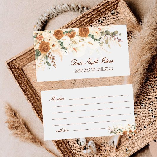 Boho Calla Lilies Date Night Ideas Mini Ticket ノートカード