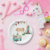 Boho camping birthday party Paper Plate ペーパープレート (パーティー)