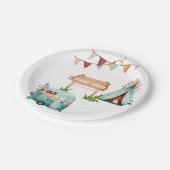 Boho camping birthday party Paper Plate ペーパープレート (アングル)