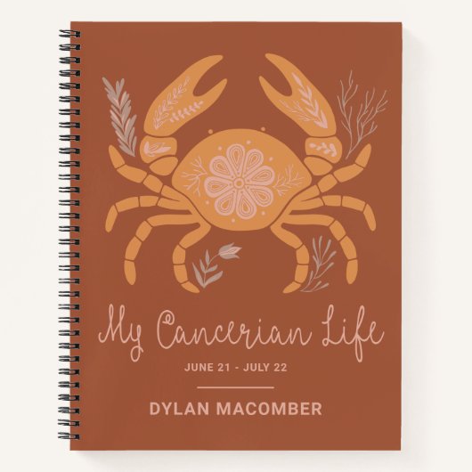 Boho Cancer〔占星術の〕十二宮図星占パーソナライズされた雑誌 ノートブック (正面)