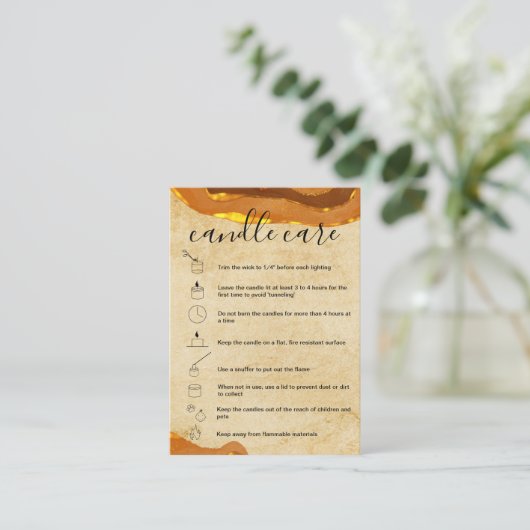 Boho Candleの気に指示カードあなたのロゴを追加 名刺 (スタンド正面)