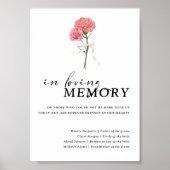 Boho Carnation愛する記憶のサイン結婚に ポスター (正面)