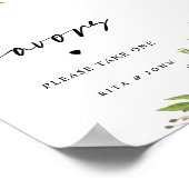 Boho Carnation Favoritesの結婚テーブル記号 ポスター (角)